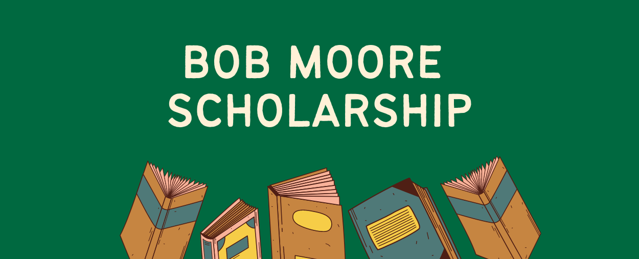 Bob Moore Scholarship text with images of books