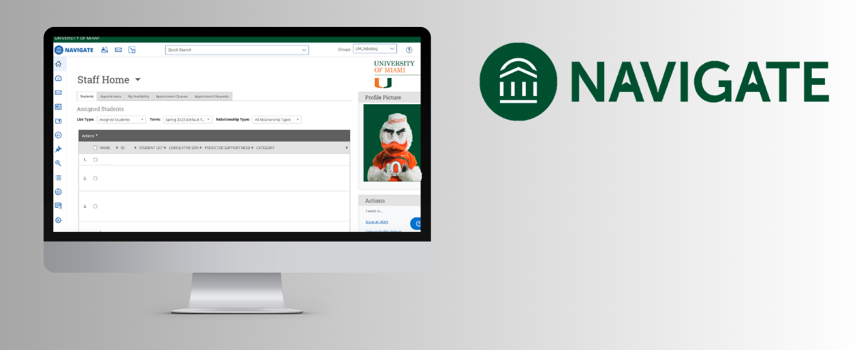 Image of Navigate home page with navigate logo